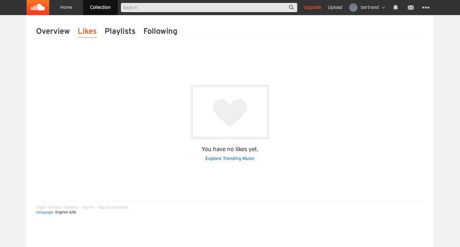 Soundcloud
				empty state page example