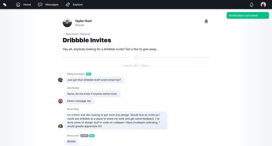 Spectrum
				detail page page example