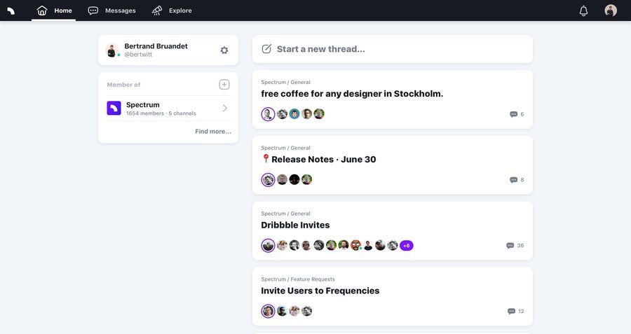 Spectrum
				home page example