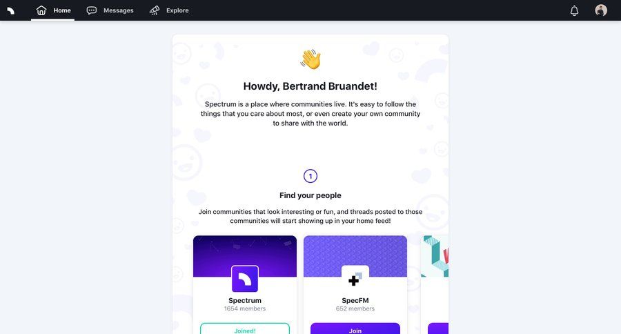 Spectrum
				onboarding page example