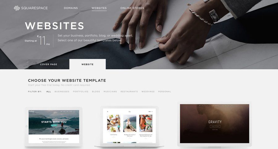Squarespace
				signup page example