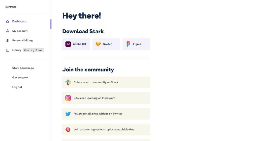 Stark
				home page example