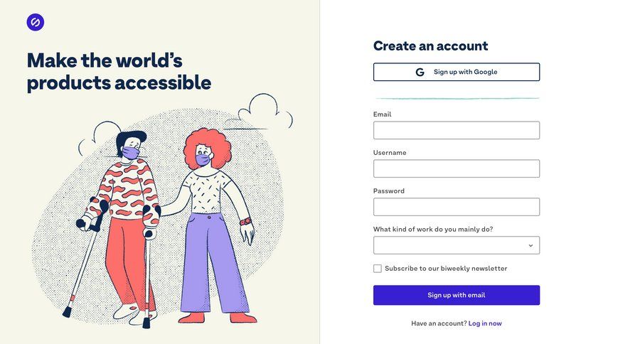 Stark
				signup page example
