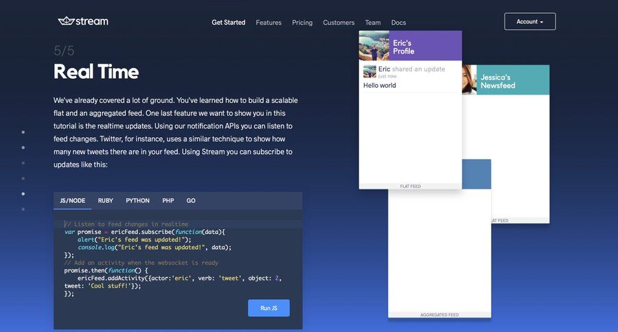 Stream
				onboarding page example