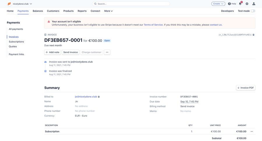 Stripe
			 transaction history b2b saas payment page billing portal ui page example