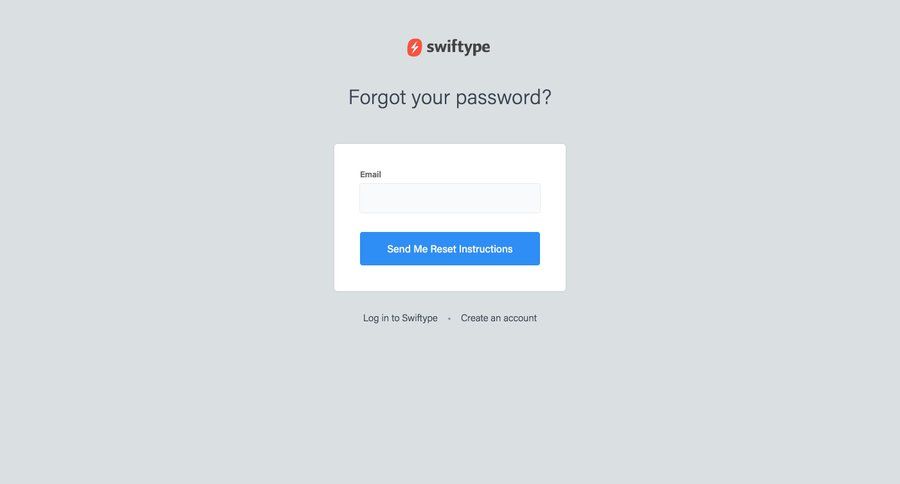 Swiftype
				password reset page example