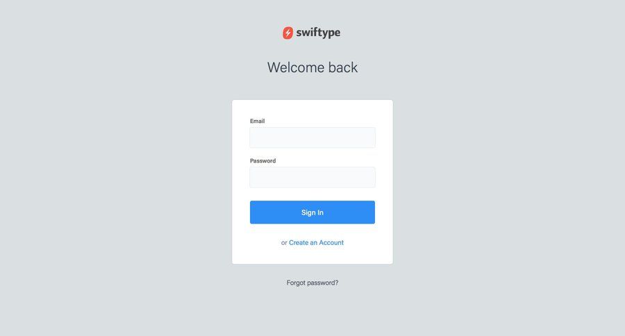 Swiftype
				signin page example