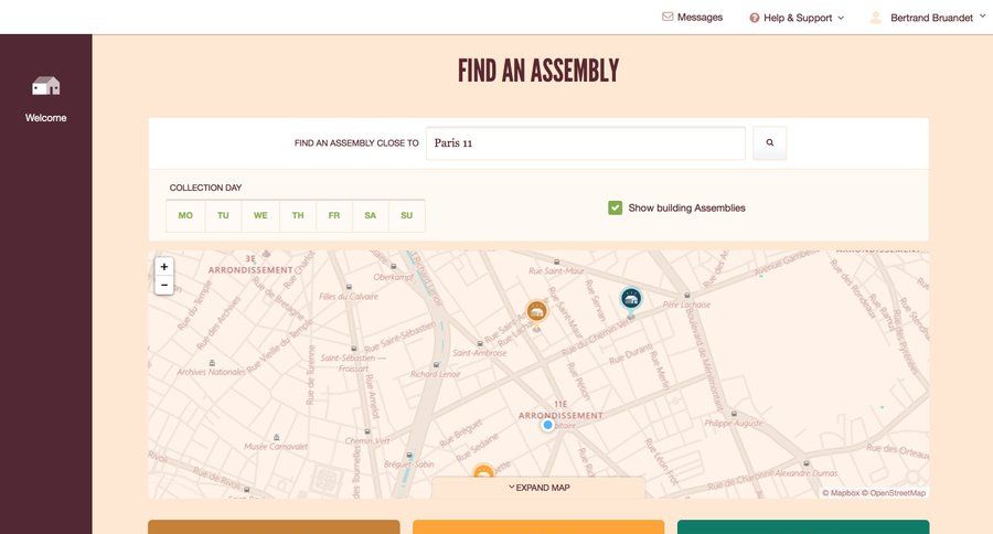 The food assembly
			maps maps interactive map location map world map route map search bar card layout ui page example