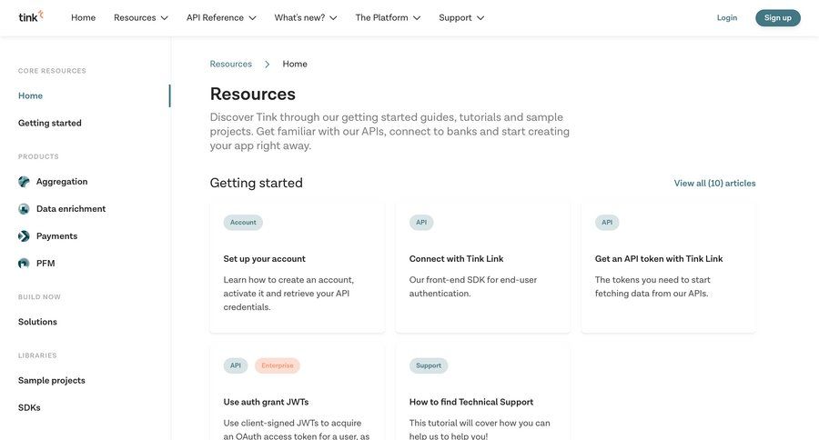 Tink
			 tips ebooks trainings tip banking app ux ui page example