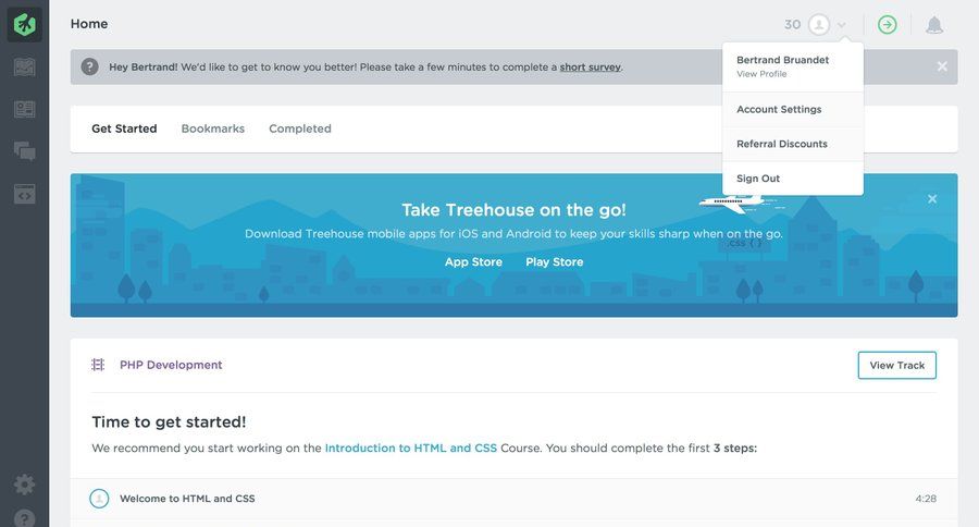 Treehouse
				dropdown & other states page example