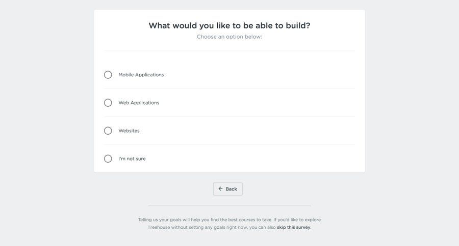 Treehouse
				onboarding page example