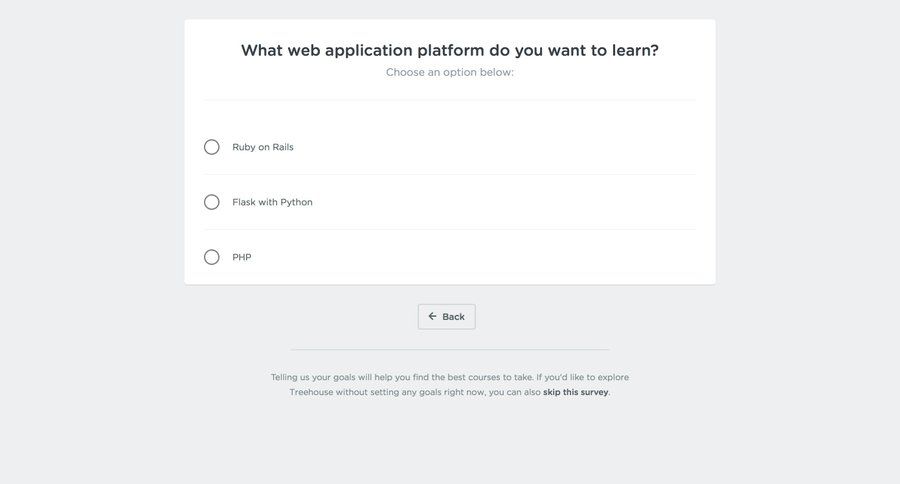Treehouse
				onboarding page example