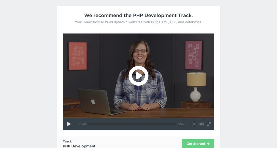 Treehouse
				onboarding page example