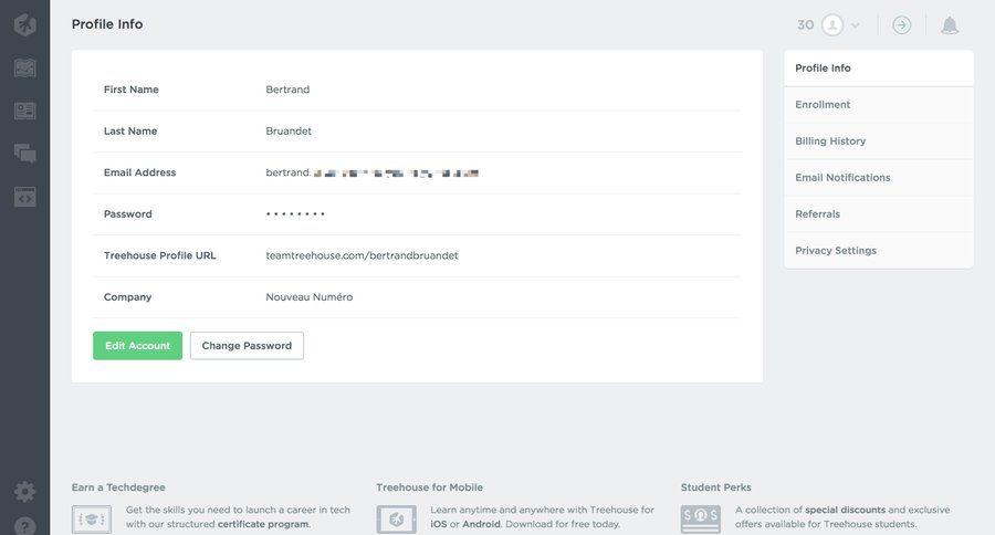 Treehouse
				settings page example