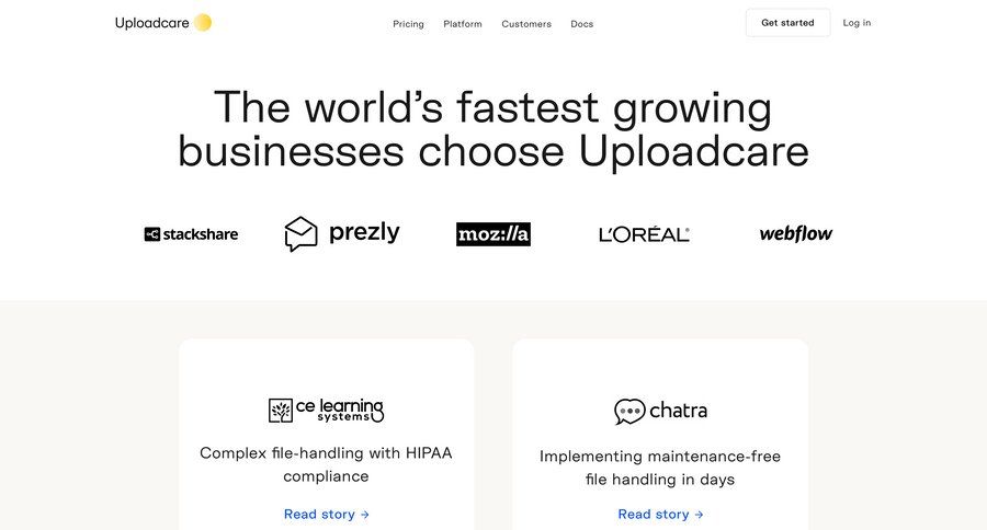 Uploadcare
				testimonials page example