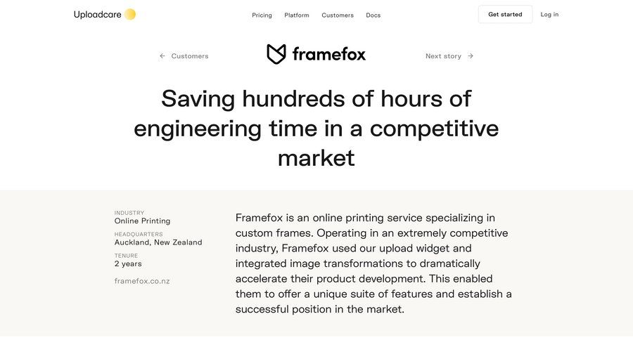 Uploadcare
				testimonials page example