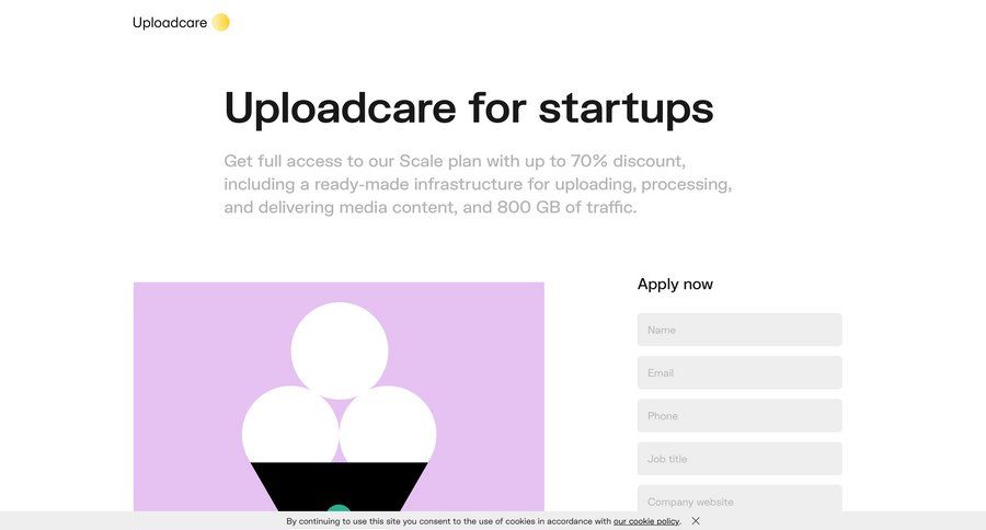 Uploadcare
				signup page example