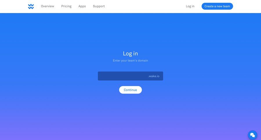 Wake
				signin page example