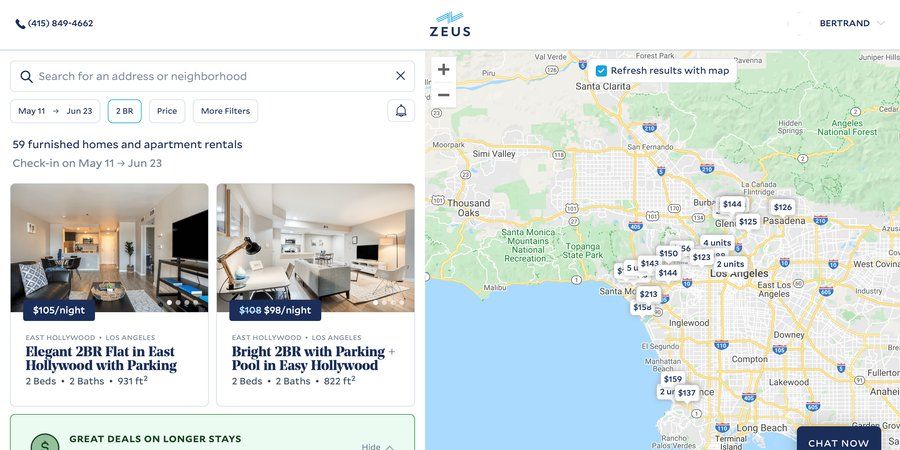 Zeus living
				search page example