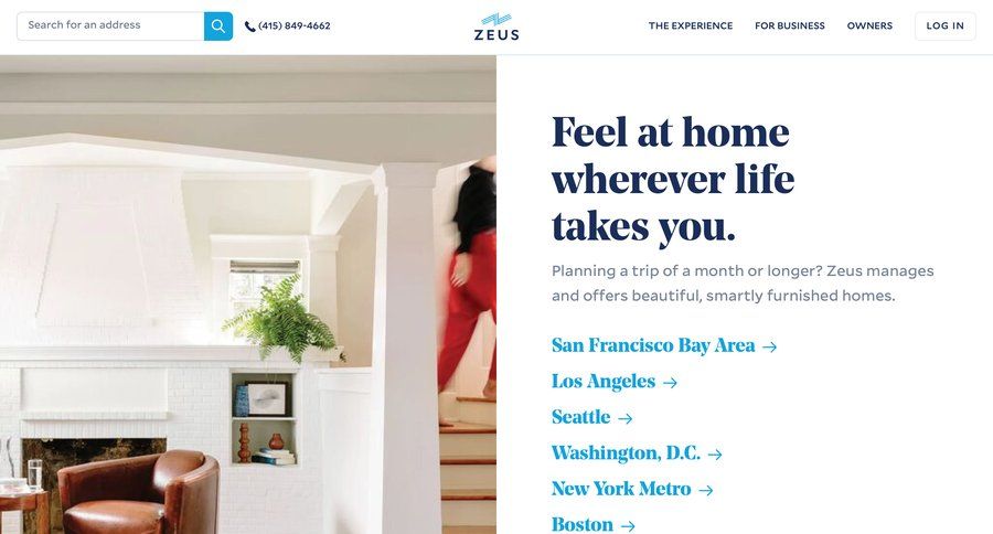 Zeus living
				 page example